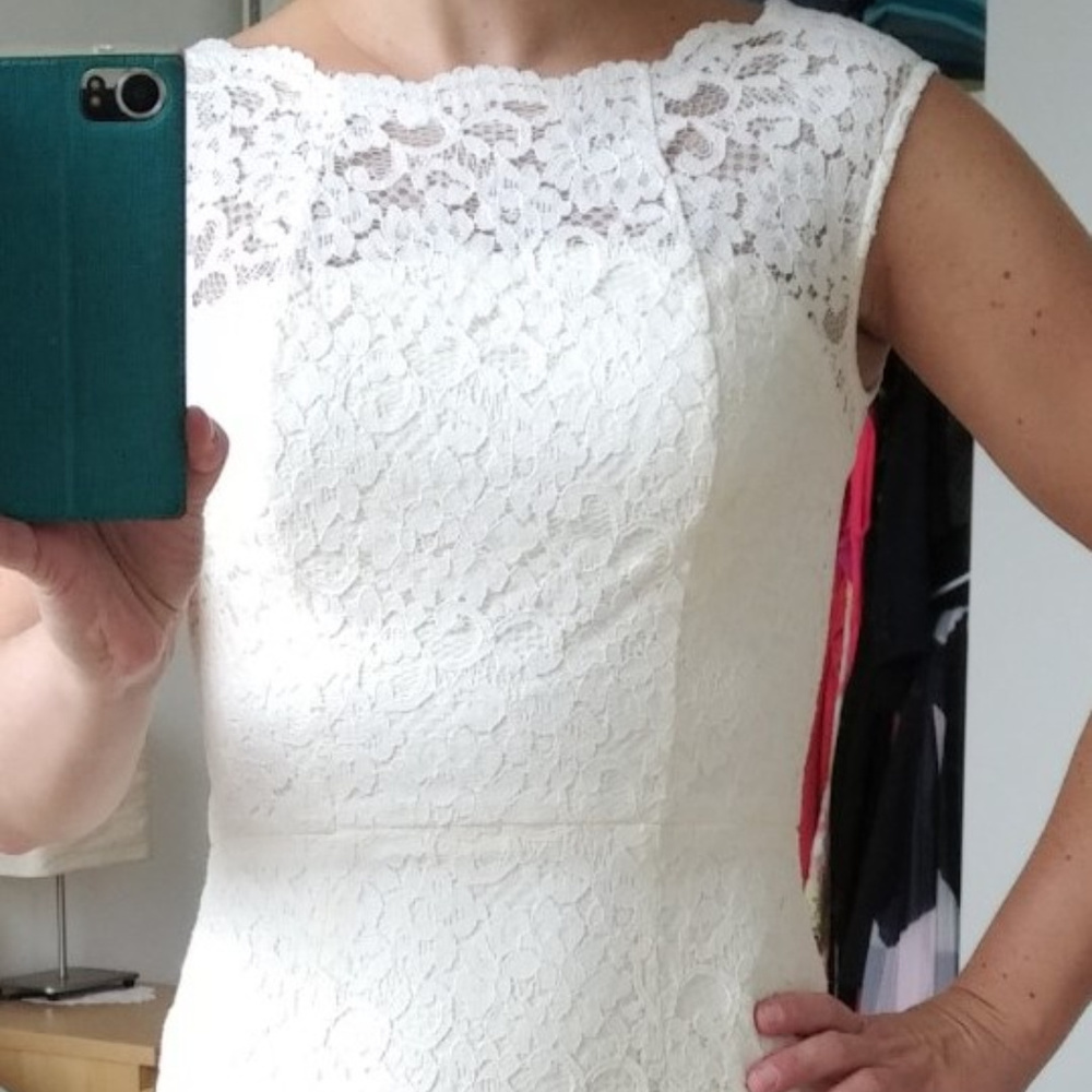 WHBM white lace dress